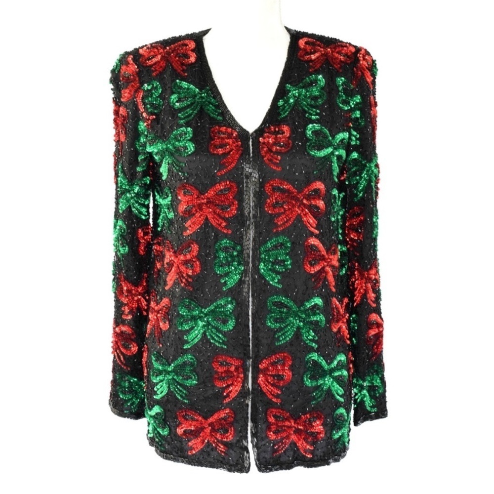 Vintage. LAURENCE KAZAR Beaded Holiday Christmas
Bow Jacket *deadstock* NWT!